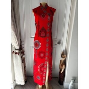 Alfred Shaheen Vintage Chinese Inspired maxi dress. Sz 10 Perfect condition. 205